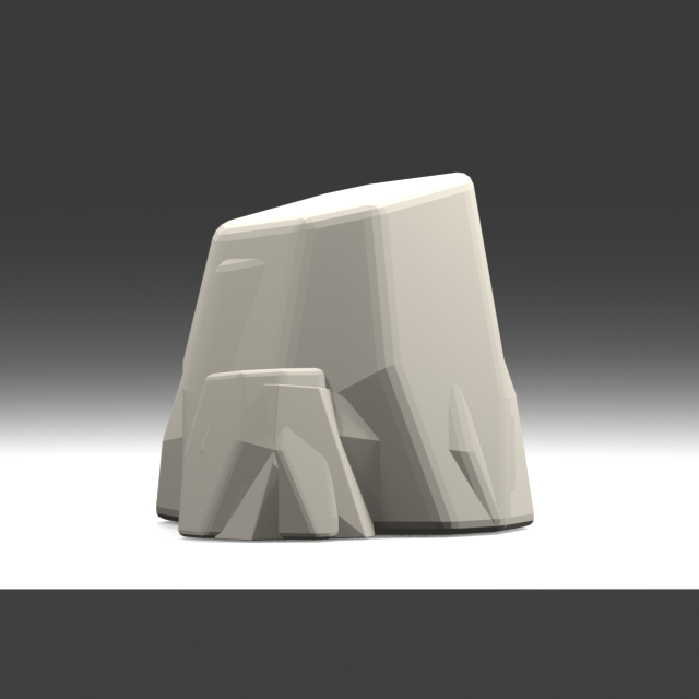Weathered rock set — side view